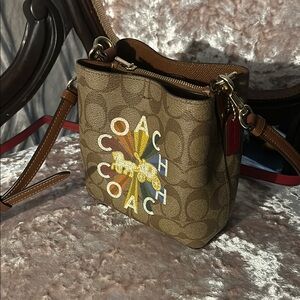 Coach Brown Crossbody Bag with Gold-Tone Hardware
